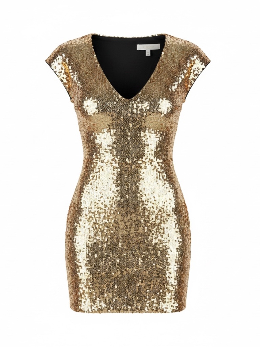 Lulus Bring the Bling Gold Sequin V-Neck Mini